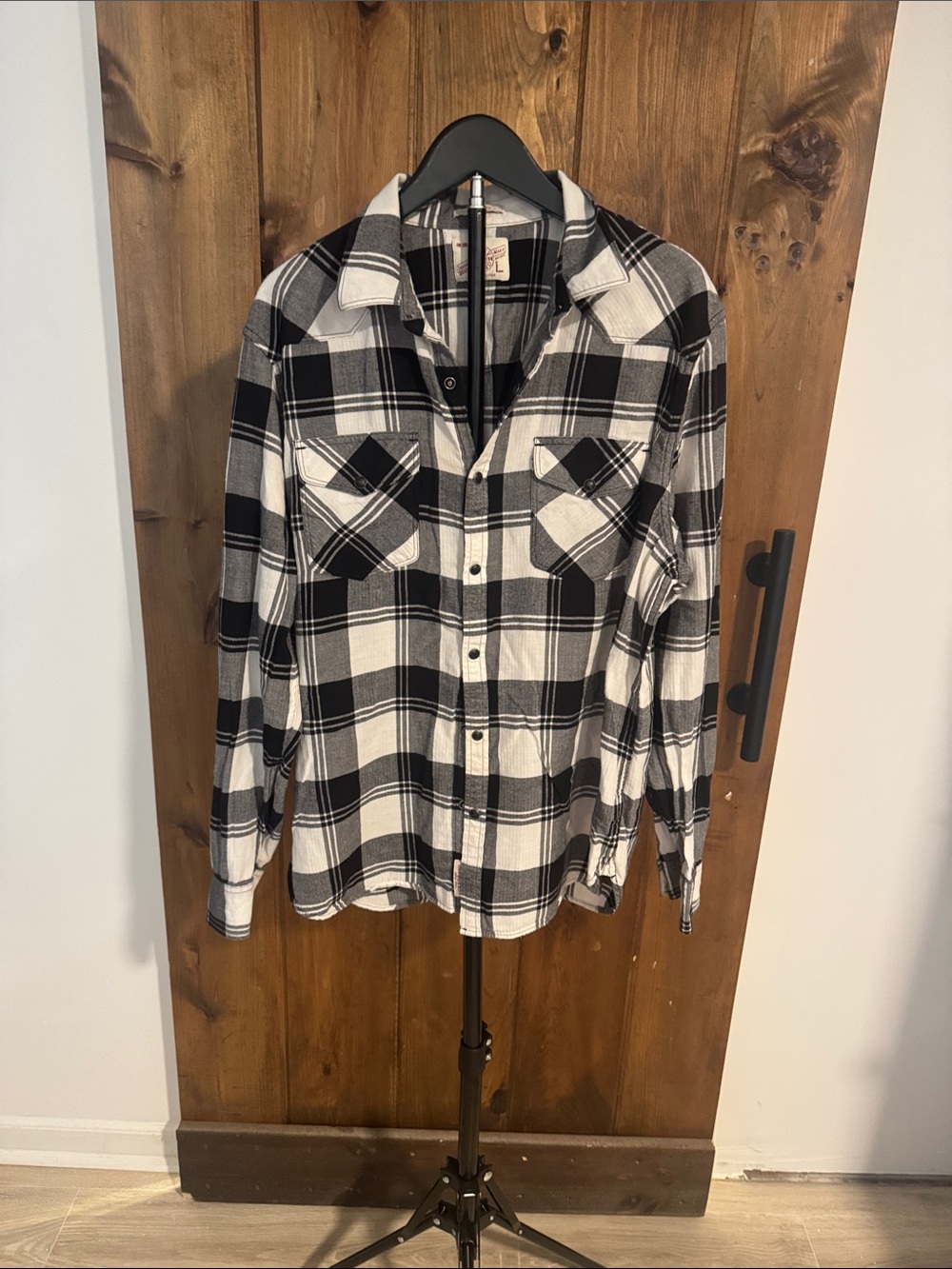 Lucky Brand Black and White Plaid Button-Down Shirt